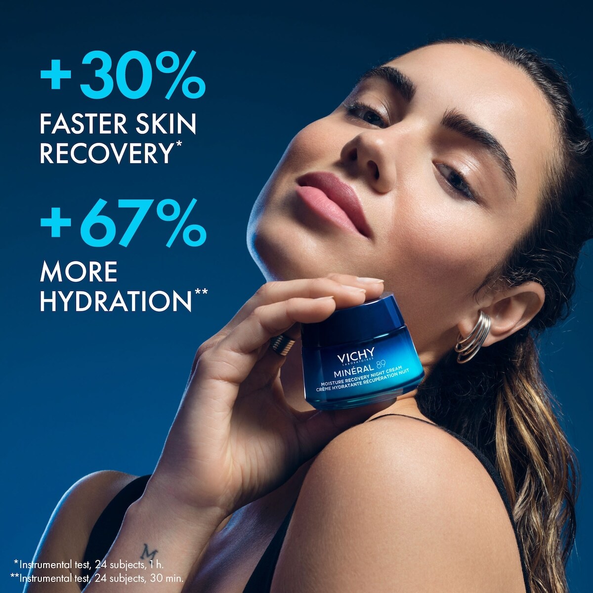 Vichy MINÉRAL 89 Moisture Recovery Night Cream – Hydrating Night Cream with Pure Melatonin & Hyaluronic Acid