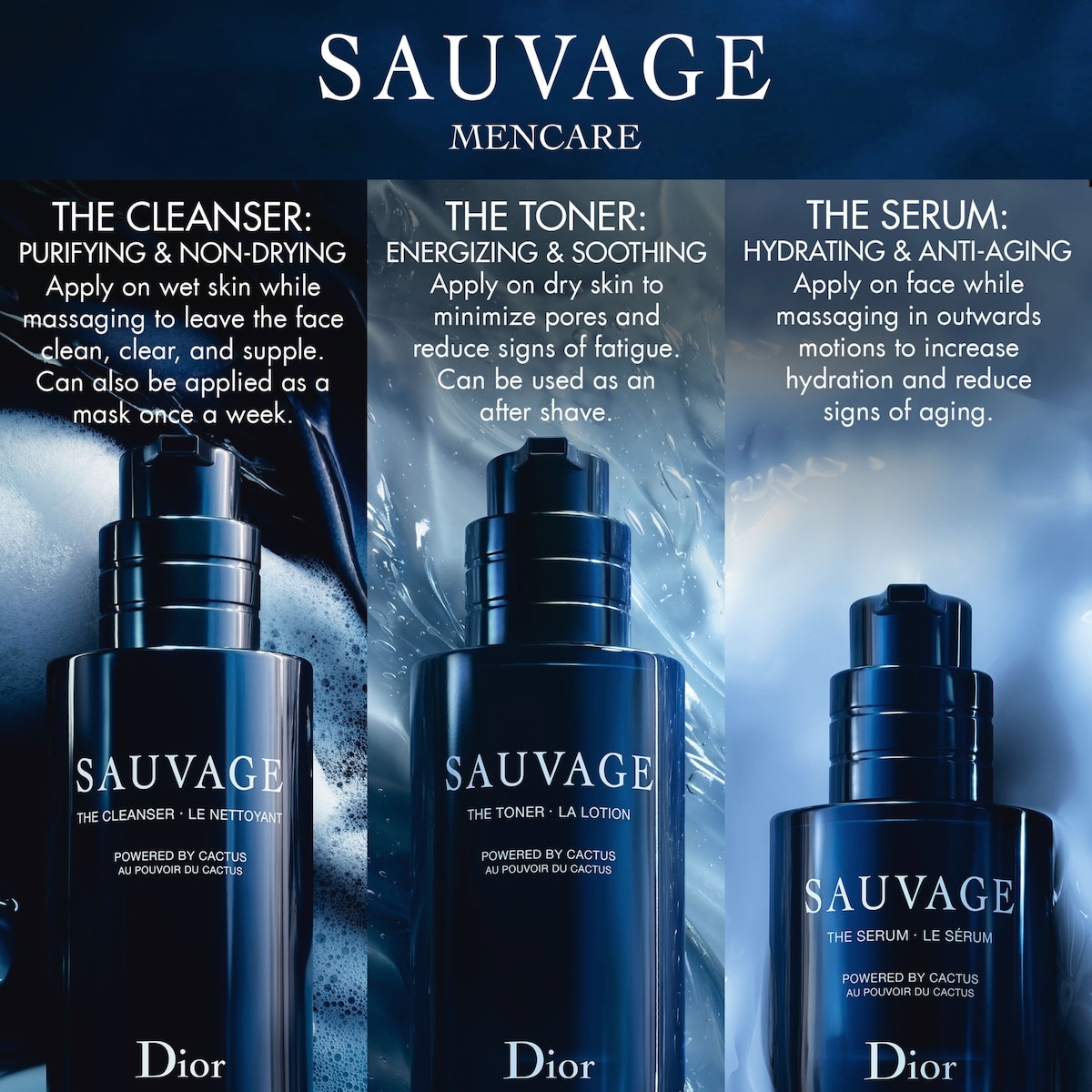 ‼︎本日セール‼︎　Dior SAUVAGE MENCARE 3点セット DIOR Sauvage Cleanser Purifying and Non-Drying Face Cleanser for
