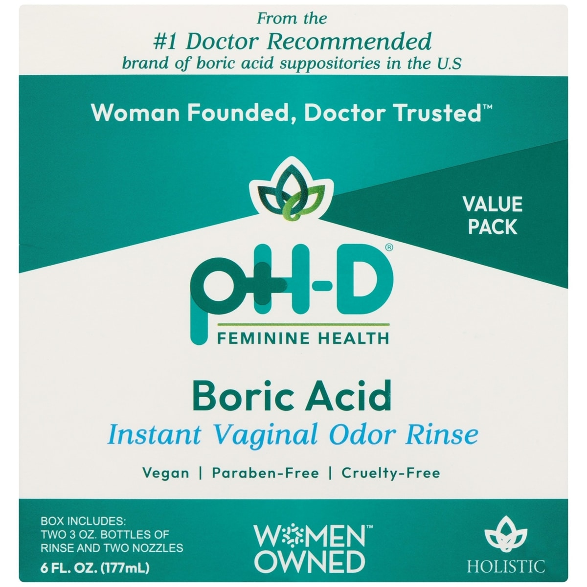 pH-D pH-D Feminine Health Boric Acid Instant Vaginal Odor Rinse Value Pack 2 undefined