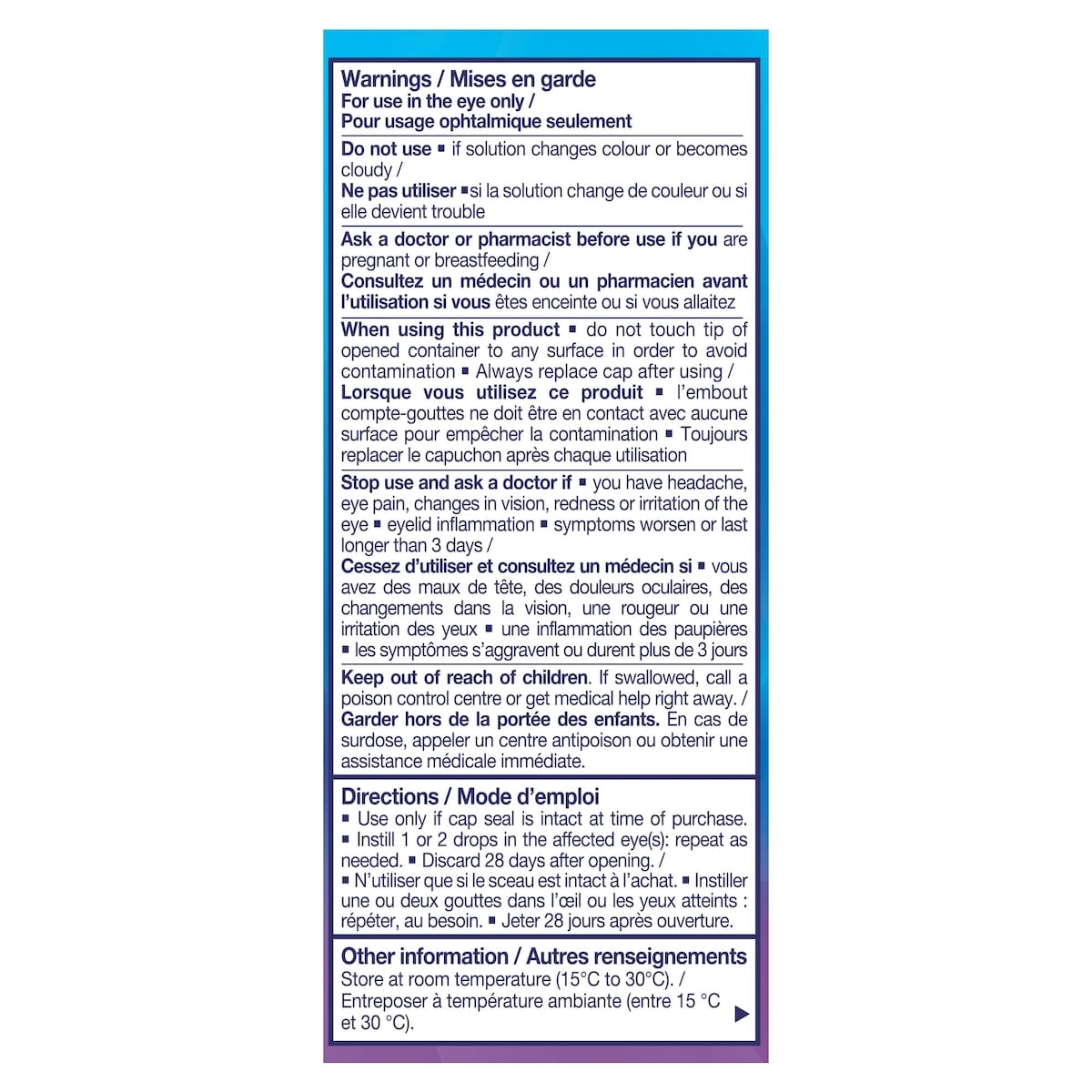 Gouttes Ophtalmiques Lubrifiantes