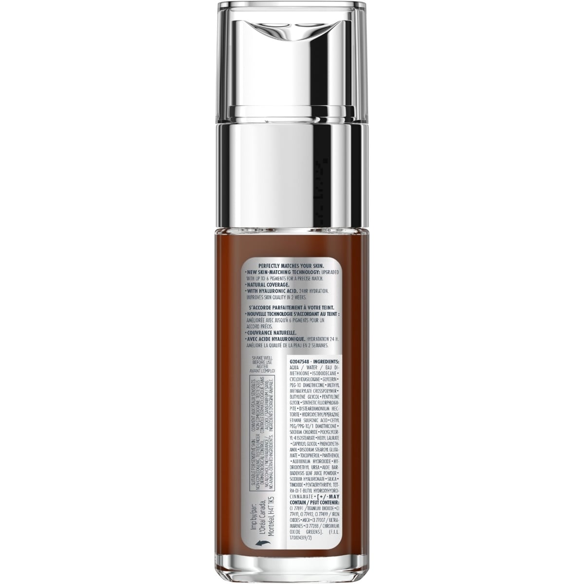 Fond De Teint True Match, Avec Acide Hyaluronique et Soins Hydratants
