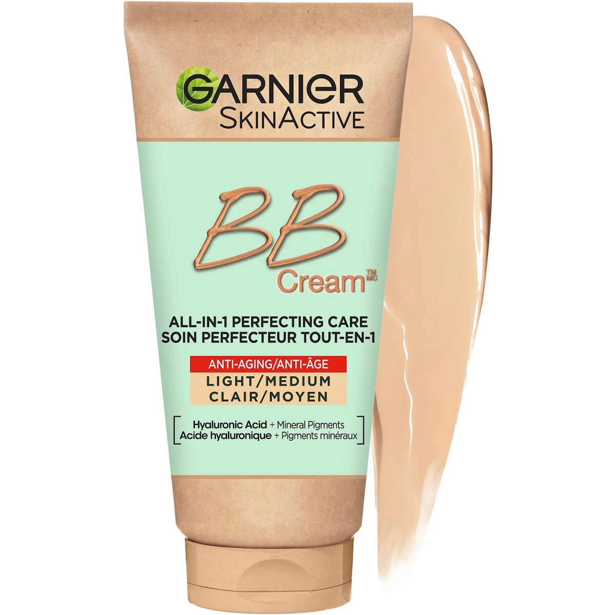 Crème BB pour Anti-Âge avec Acide Hyaluronique + Aloe Vera, Perfecteur de Peau, SkinActive