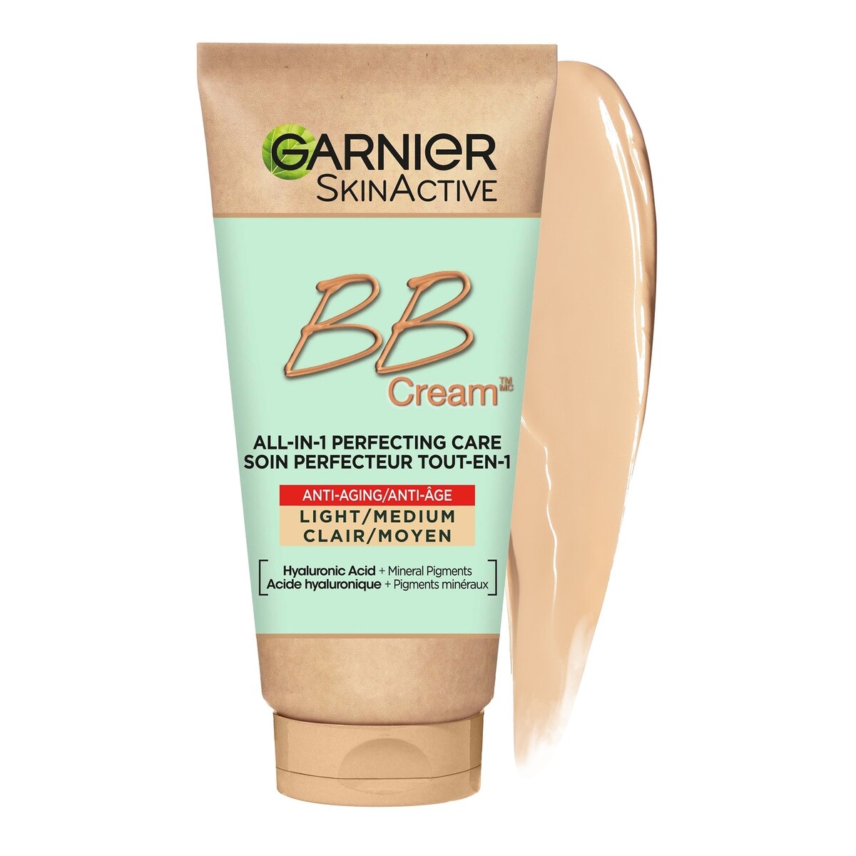 Crème BB pour Anti-Âge avec Acide Hyaluronique + Aloe Vera, Perfecteur de Peau, SkinActive