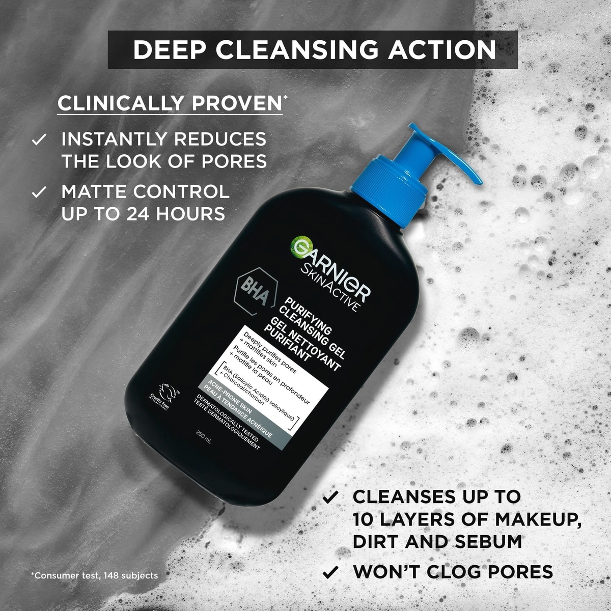 Purifying Cleansing Gel: BHA & Charcoal