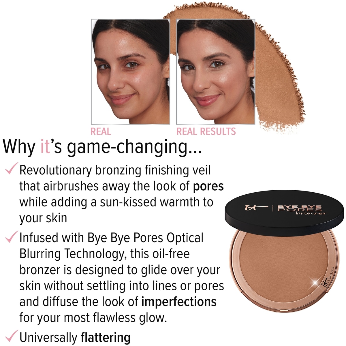 Pore Minimizing Powder Bronzer, Talc-Free Bye Bye Pores