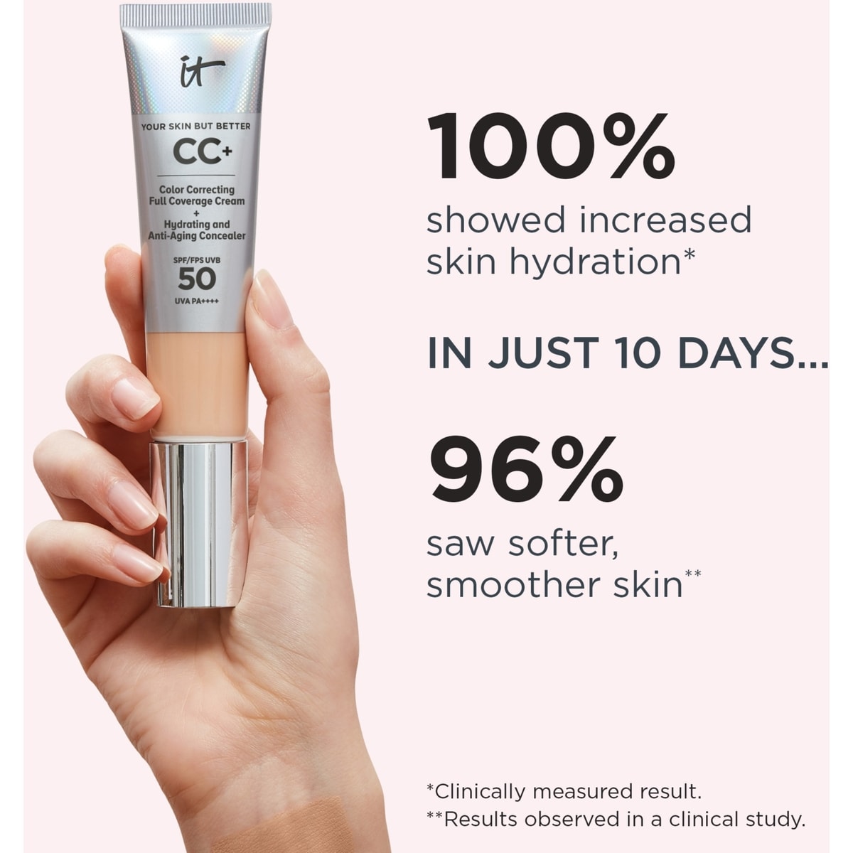 CC+ Cream Foundation with Spf 50+, anti aging, full Coverage, Your Skin But Better™