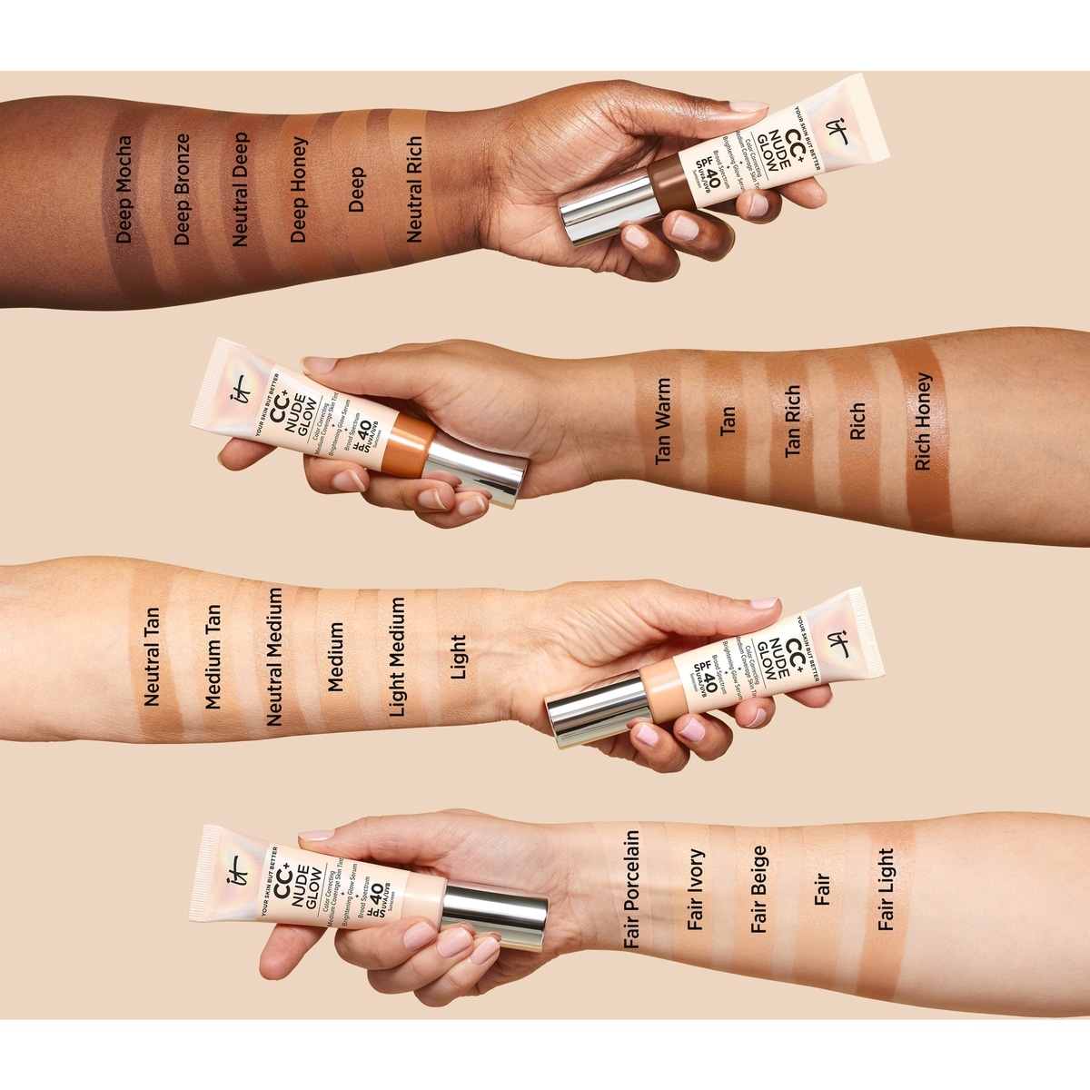 CC+ Nude Glow Foundation with SPF 40 and 2% niacinamide