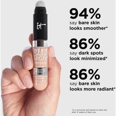 Bye Bye Dark Spots Concealer + Serum with 2% Niacinamide
INSTANT NATURAL COVERAGE + CLINICALLY FADES DRAK SPOTS* 5