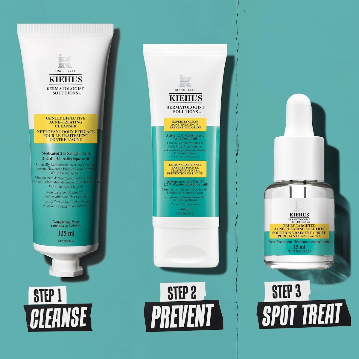 Nettoyant doux efficace pour le traitement contre l'acné