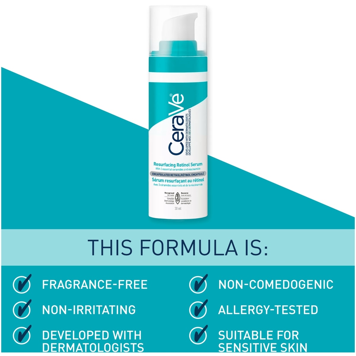 Sérum visage au rétinol resurfaçant avec niacinamide