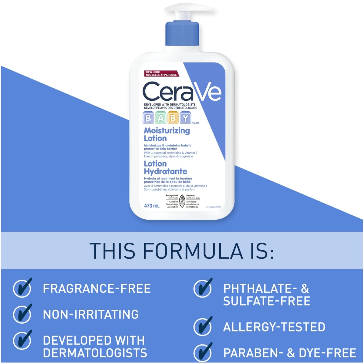 Lotion hydratante pour Bébé CeraVe 473mL