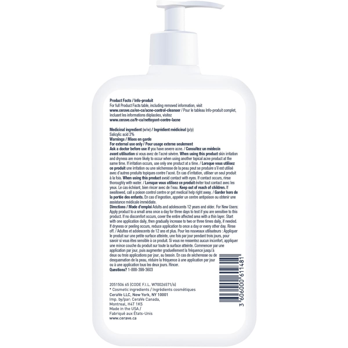 Nettoyant concentré contre l'acné CeraVe | Nettoyant visage à 2% d'acide salicylique avec argile purifiante pour peaux grasses et points noirs | Sans parfum
