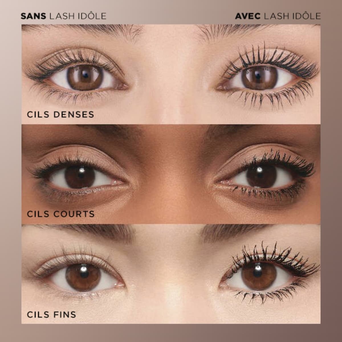 Lash Idôle Mascara non grumeleux pour des cils volumisés en éventail jusqu'à 24h Mascara