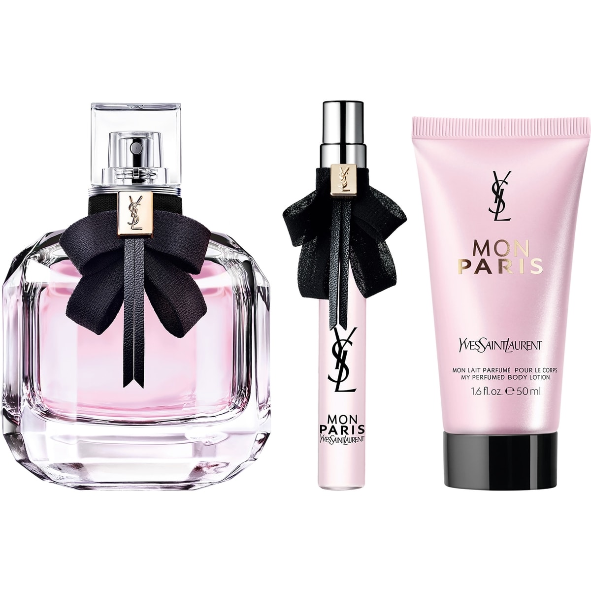 YvesSaintLaurent MonParisボディローション3本セット Yves Saint Laurent Mon Paris Eau de Parfum Duo & Body Lotion Gift