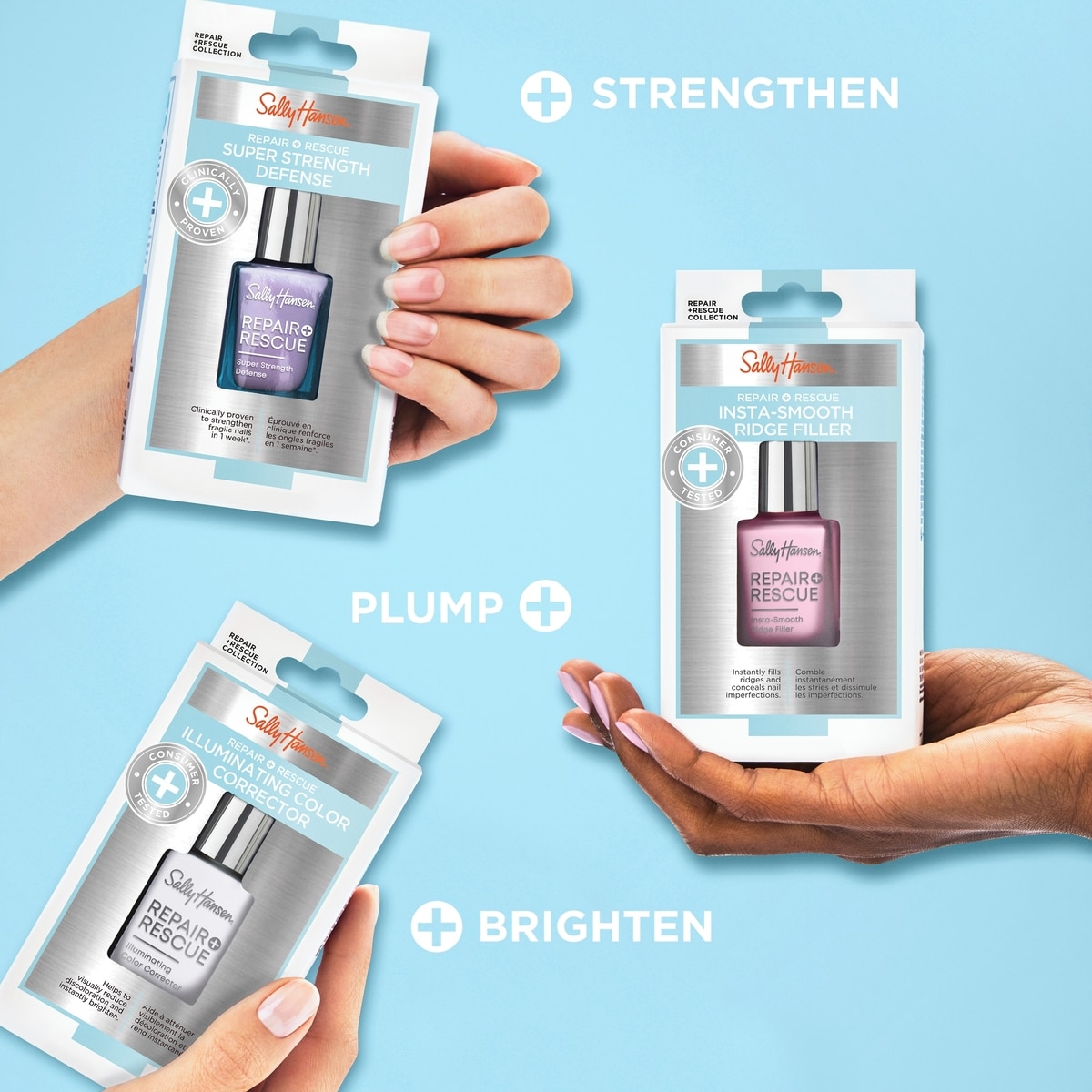 Repair + Rescue Insta-Smooth Ridge Filler, Formulated with Hyaluronic Acid, Self-Leveling Primer, Nail Polish Base Coat