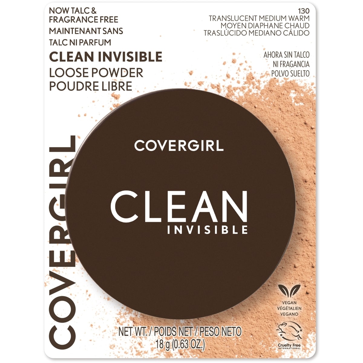 Clean Invisible Loose Powder, 100% natural origin pigments & only 15 essential non-clogging ingredients, lightweight, breathable formula