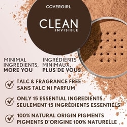 Clean Invisible Loose Powder, 100% natural origin pigments & only 15 essential non-clogging ingredients, lightweight, breathable formula 5