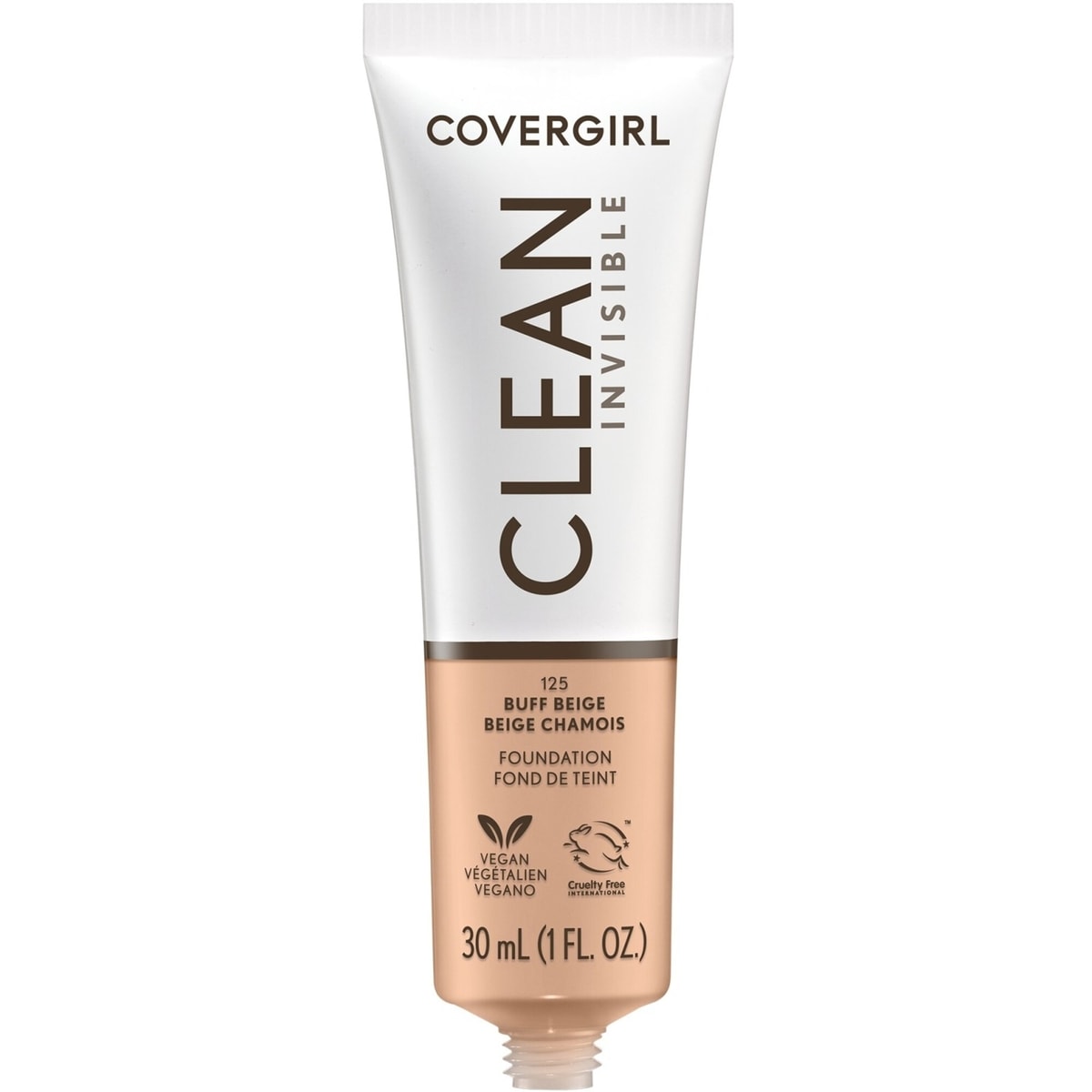 Clean Invisible, Fond de teint, Formule estompable, Couvrance modulable, Léger, Fini naturel, Non comédogène