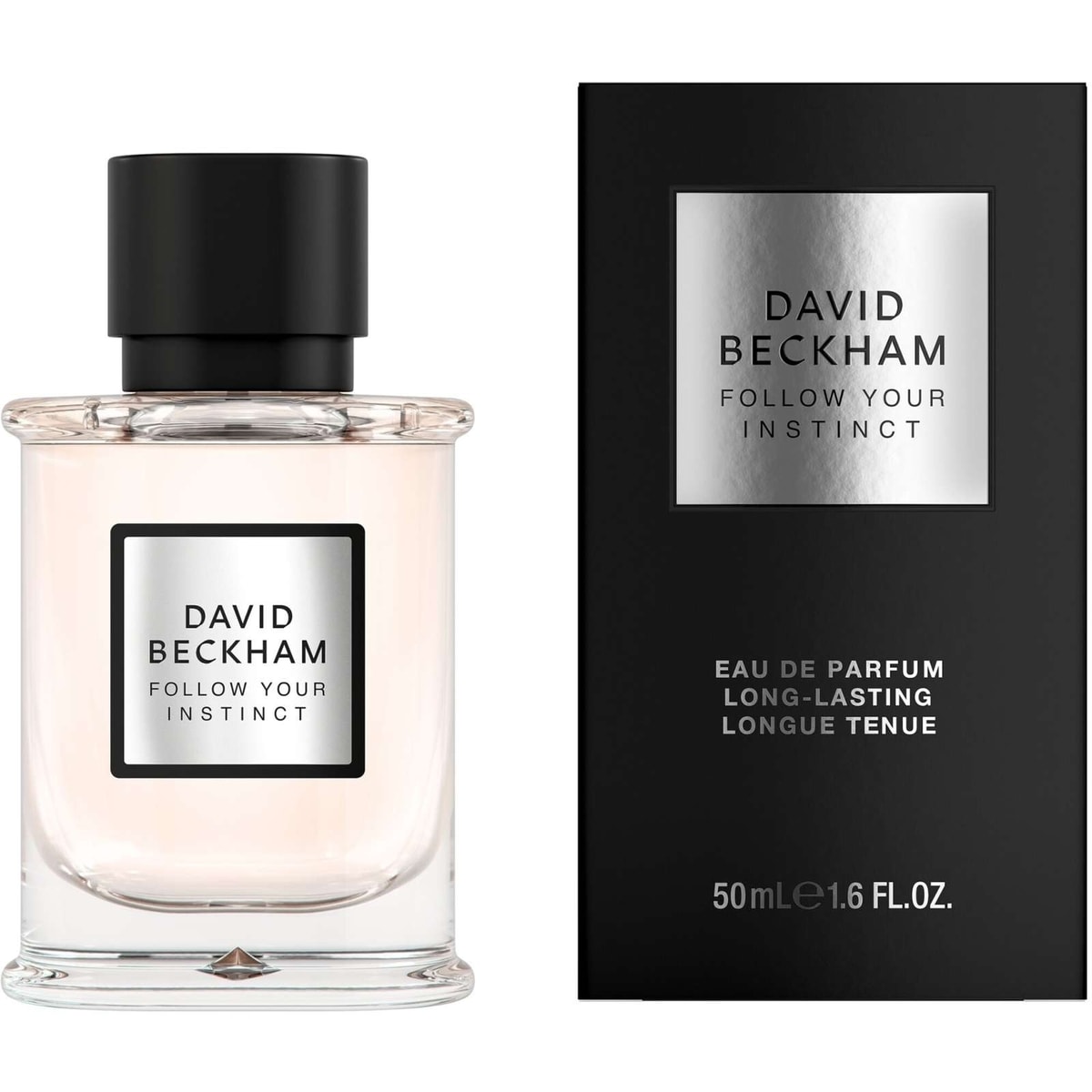 Follow Your Instinct Eau de Parfum pour Homme, parfum David Beckham boisé à la fougère, senteur longue durée, flacon élégant