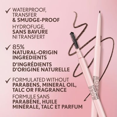 Clean Fresh Brow Nano Eyebrow Pencil, Ultra-Precise Tip, Waterproof, Transfer-Resistant, Built-In Spoolie, Vegan Formula 5