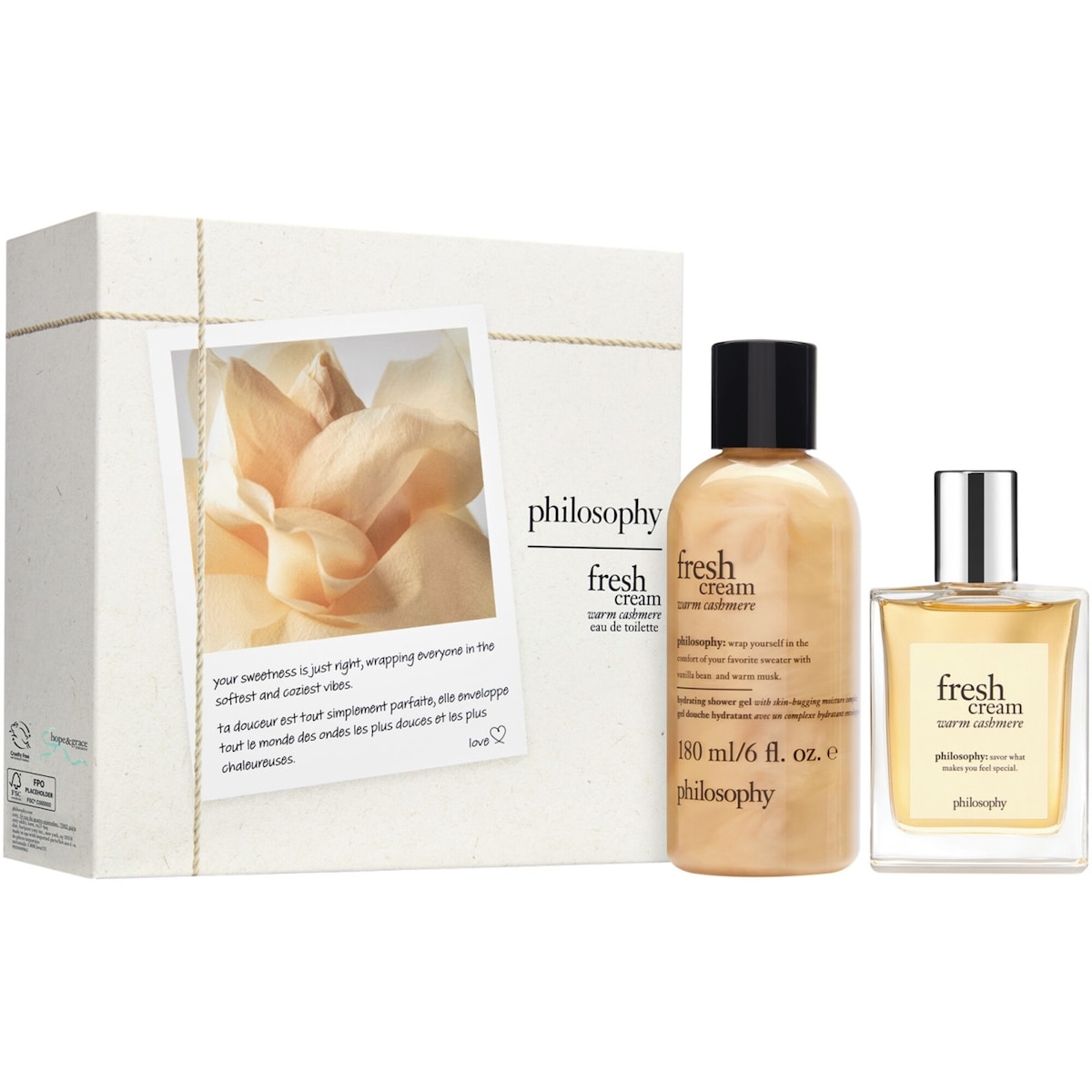 2-pc. fresh cream warm cashmere gift set