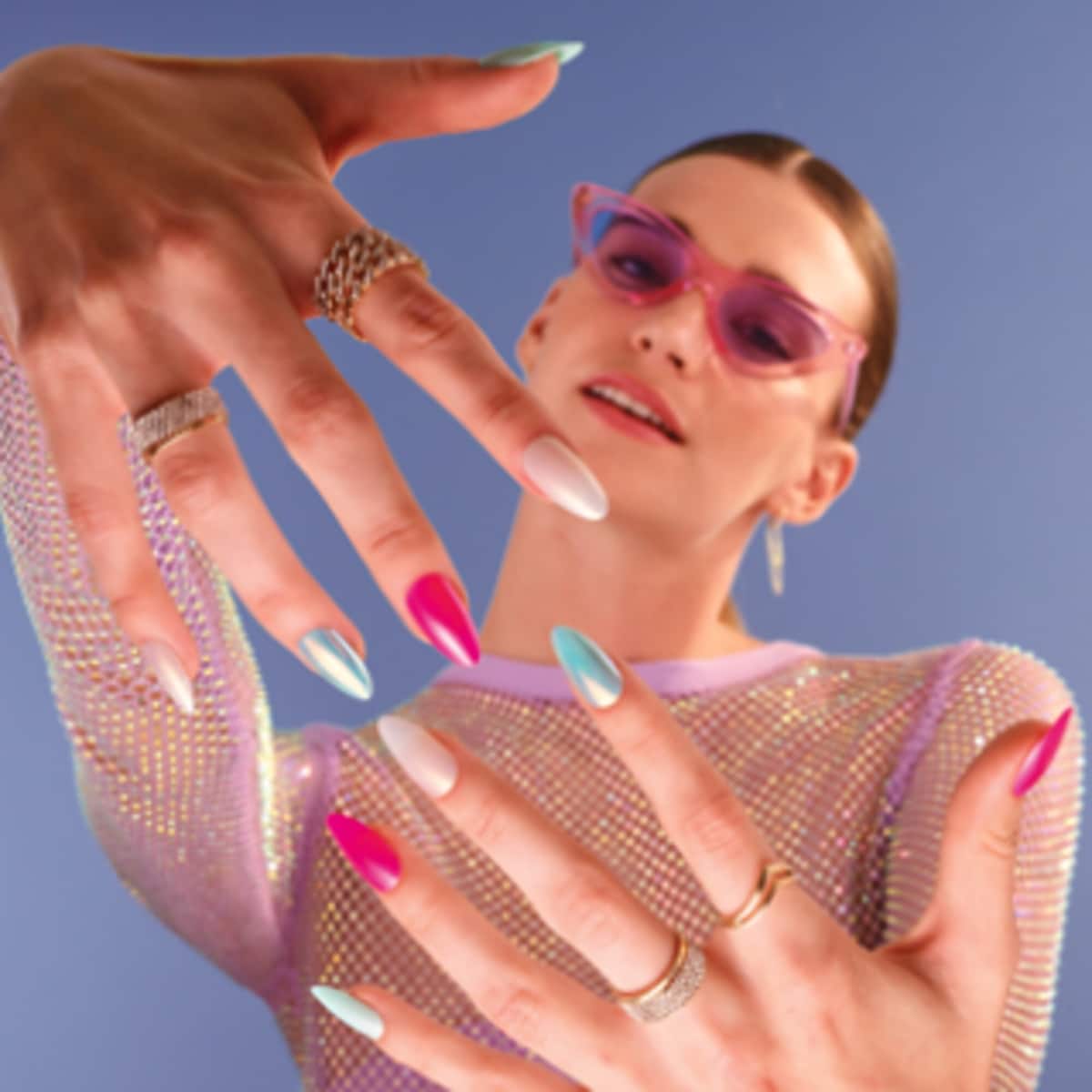 Salon Effects® Perfect Manicure™ press-on nails, longwearing, includes 24 premium fake nail