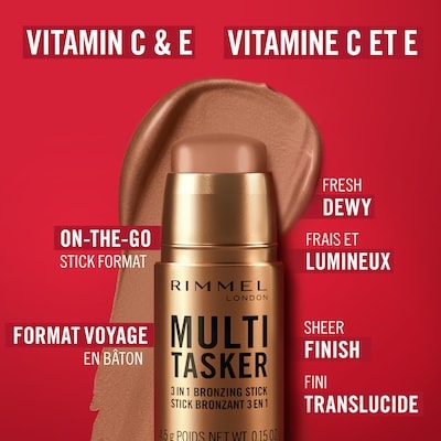 Multi Tasker Bronzing, Sculpting & Contour Stick, All-Day Wear, Dewy Finish, Vegan-Friendly Makeup 3