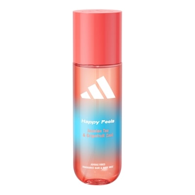 adidas Vibes Happy Feels Fragrance Hair & Body Mist for Women, Mood-Boosting, Notes of Jasmine Tea & Grapefruit Zest, For Any Occasion, 236ml