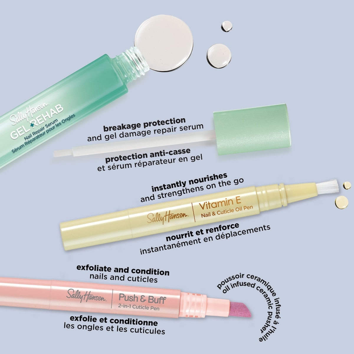 Push & Buff 2-In-1 Pen, Cuticle Remover, Cuticle Pen, Manicure Prep