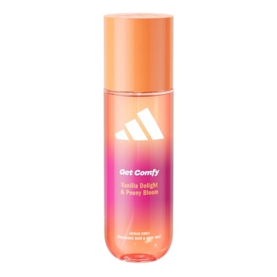 adidas Vibes Get Comfy Fragrance Hair & Body Mist for Women, Mood-Boosting, Notes of Vanilla Delight & Peony Bloom, For Any Occasion, 236ml