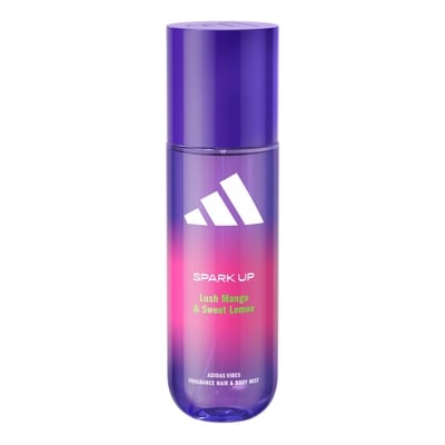 adidas Vibes Spark Up Fragrance Hair & Body Mist for Women, Mood-Boosting, Notes of Lush Mango & Sweet Lemon, For Any Occasion, 236ml
