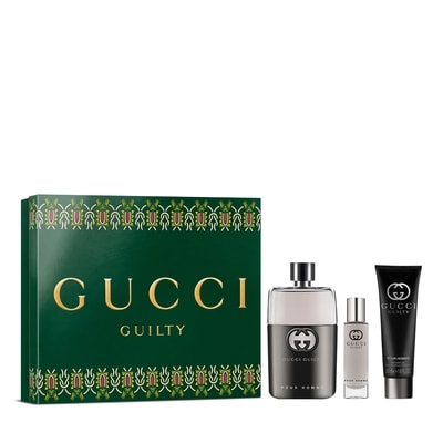 Guilty Pour Homme Eau de Toilette for Men and Shower Gel Trio Gift Set