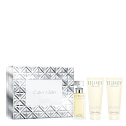 Coffret cadeau trio Calvin Klein Eternity : eau de parfum pour femme, lait corporel et gel douche 1