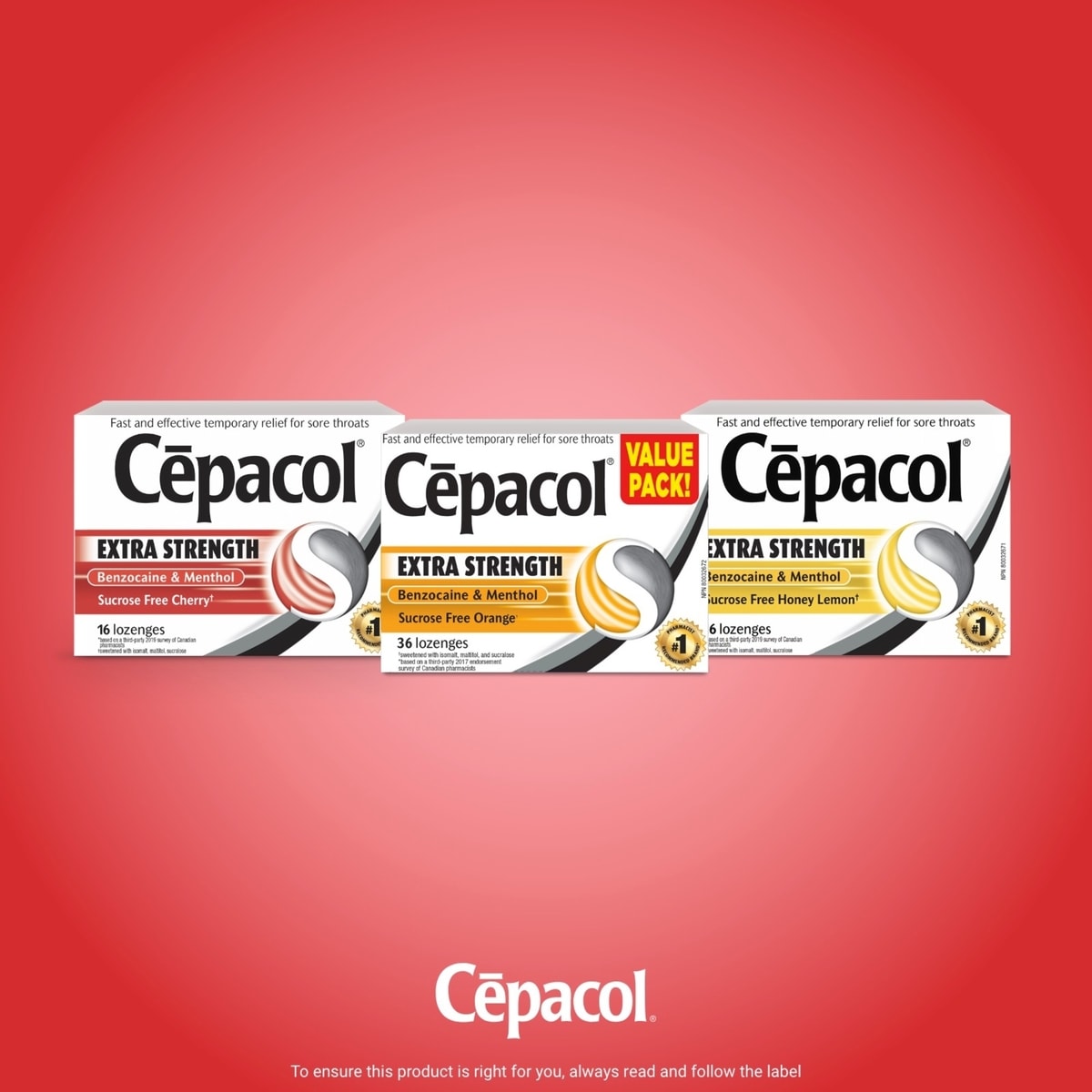 Cepacol Cepacol® Extra Strength Sucrose Free Cherry, Sore Throat