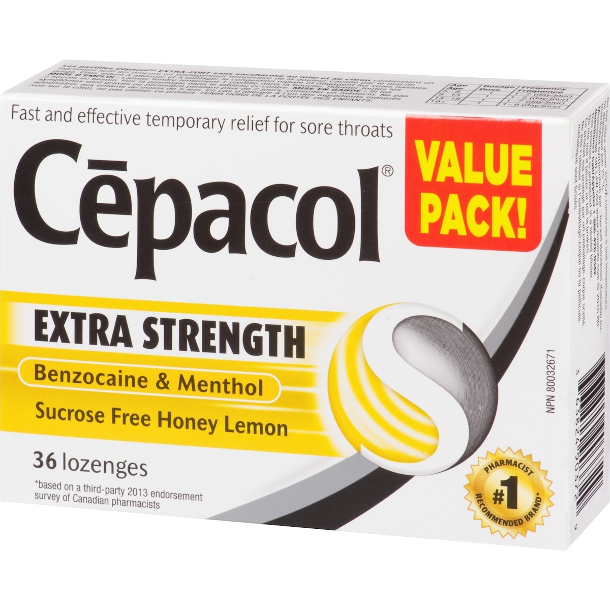 Cepacol® Extra Strength Sucrose Free Honey Lemon Value Pack, Sore Throat Lozenges