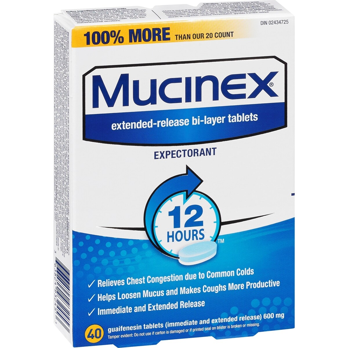 Chest Congestion Guaifenesin 600 mg Tablets Expectorant (Cough Medicine