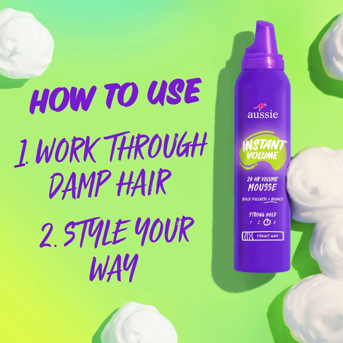 Mousse Aussie Instant Volume, 24 heures