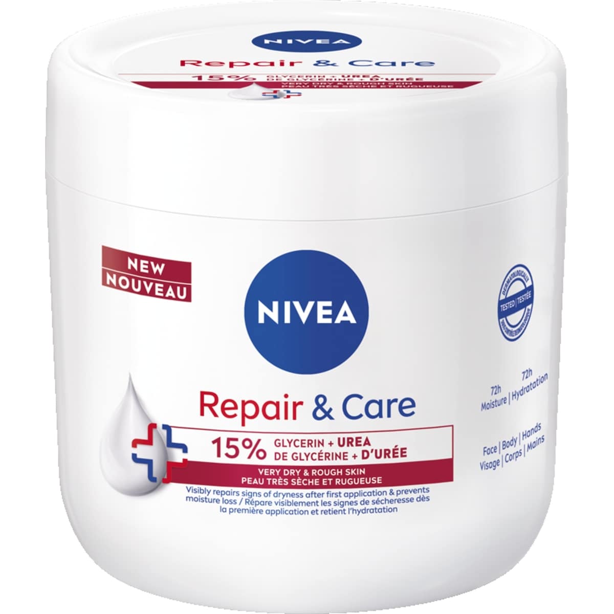 Repair and Care Cream, 15% Glycerin + Urea Cream, Very Dry Skin