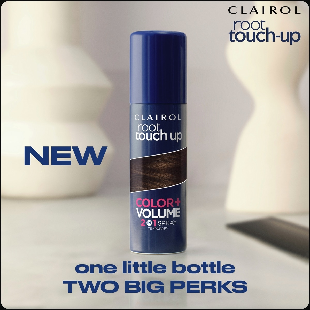 Root Touch-Up Temporary Spray 2in1: 100% gray coverage and volume boost