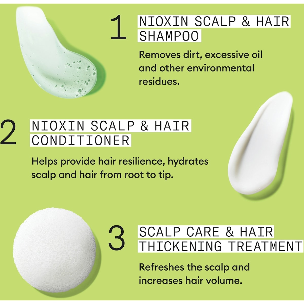 Nioxin Scalp + Hair Thickening System 2 - for Natural Hair with Progressed Thinning - Includes Shampoo 150ml, Conditioner 150ml and Scalp Treatment 50ml