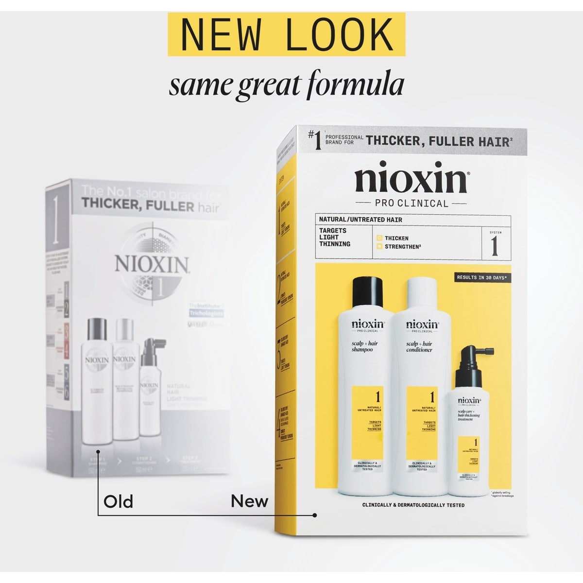 Soin épaississant pour cuir chevelu et cheveux Système 1 de Nioxin - Soin épaississant pour cheveux naturels légèrement clairsemés - Comprend un shampooing mL
