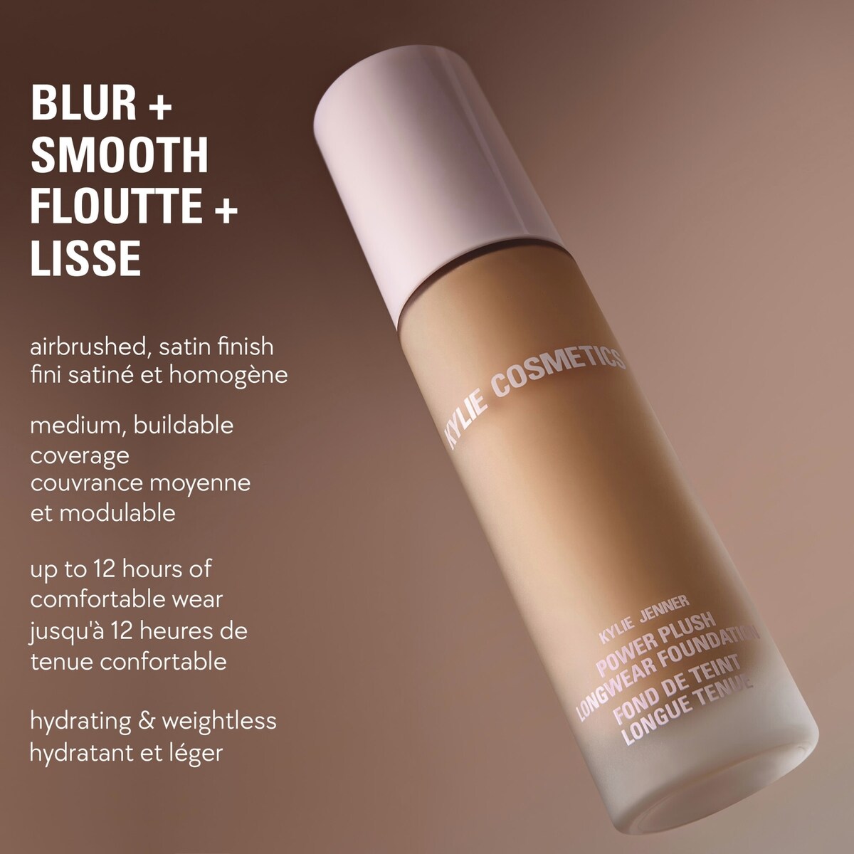Power Plush Longwear Foundation with Niacinamide, 12-hour wear, lightweight, airbrushed natural finish