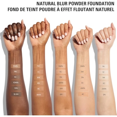 Natural Blur Powder Foundation, medium buildable blurred matte, 12-hour wear, breathable finish 7