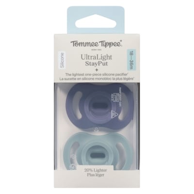 Sucette Tommee Tippee Ultra-légère StayPut, 18 à 36 mois, paquet de 2, conception monopièce en silicone 2