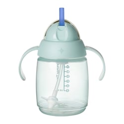 Gobelet de départ avec paille Tommee Tippee, 8 oz, tasse de transition facile pour tout-petits de 6 mois et plus, avec paille lestée en silicone et poignées faciles à tenir, vert, 1 unité 1
