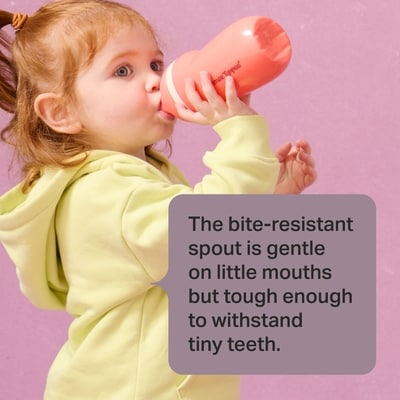 Insulated Sporty Spout Bottle, 9oz, No Spill Toddler Water Bottle For 12 months +, Two-Piece Valve Helps Stop Spills, Blue and Orange, 2 count 5
