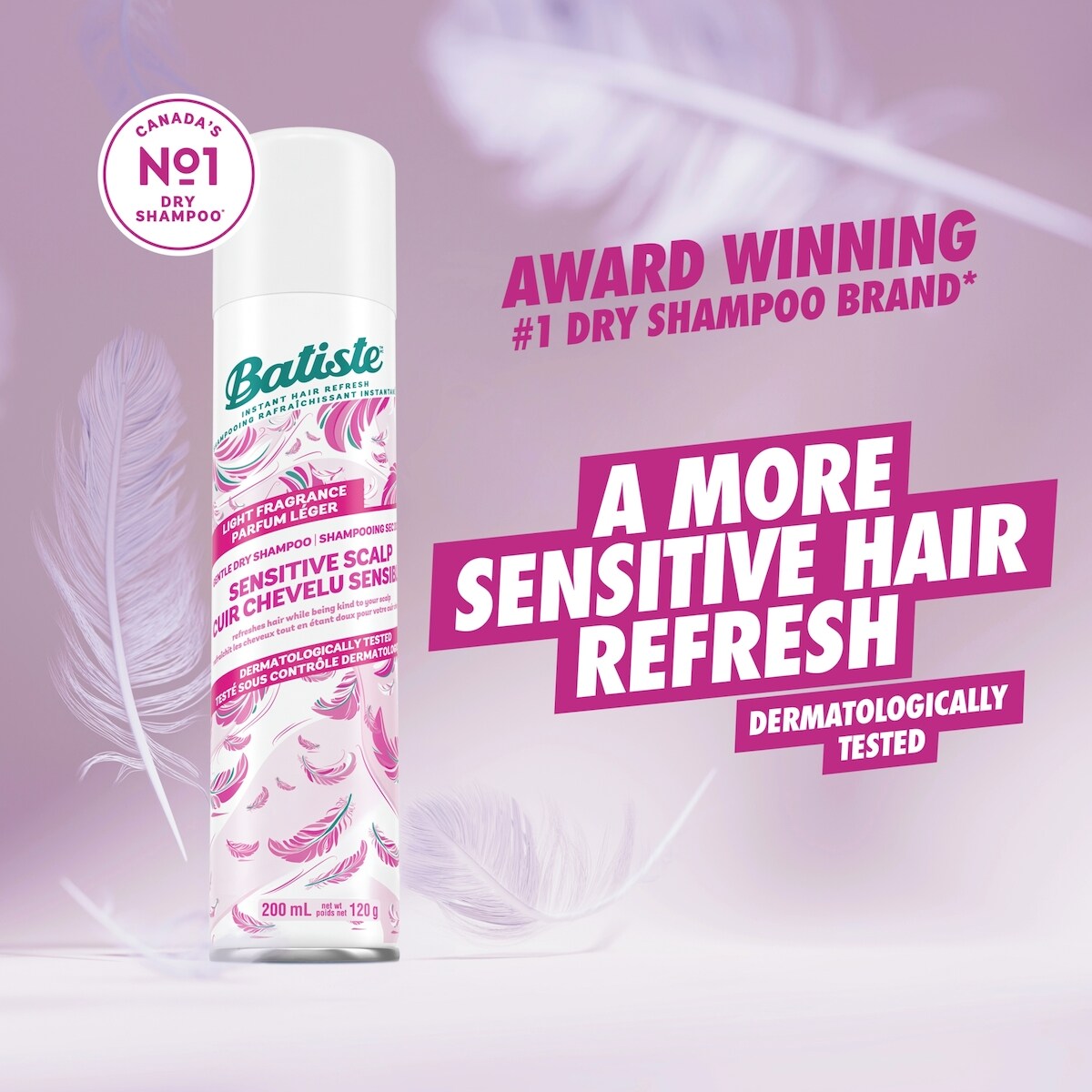 Batiste Dry Shampoo Sensitive Scalp Light Fragrance