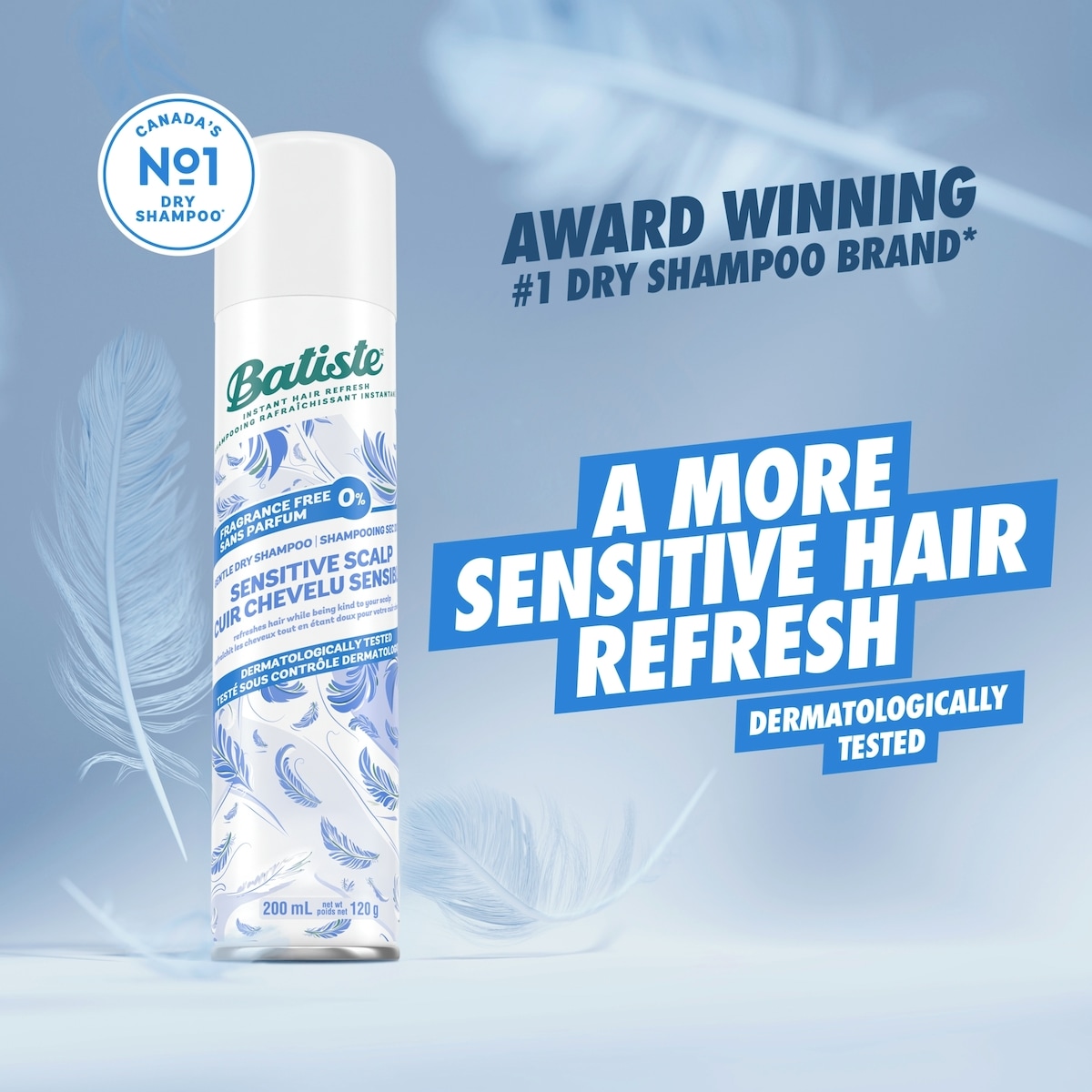 Batiste Dry Shampoo Sensitive Scalp Fragrance Free