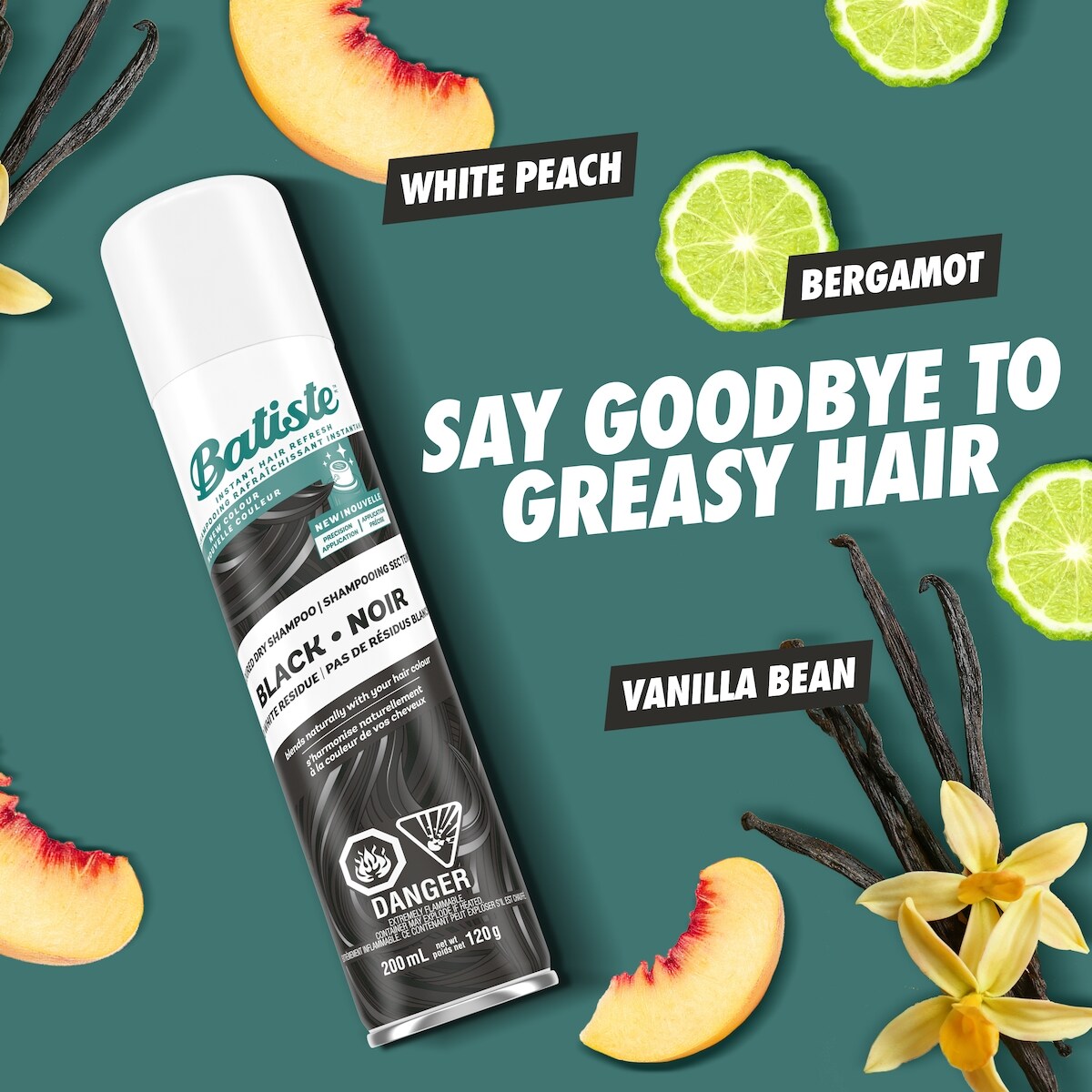 Batiste Coloured Dry Shampoo - Black, No White Residue