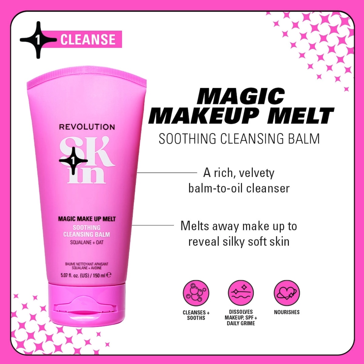 Skin Magic Make Up Melt Squalane & Oat Soothing Cleansing Balm